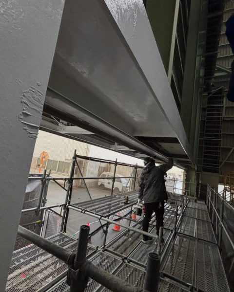 【長洲町】足場から仕上げまで一貫施工。企業様の鉄骨を長寿命化の施工写真（6枚目）